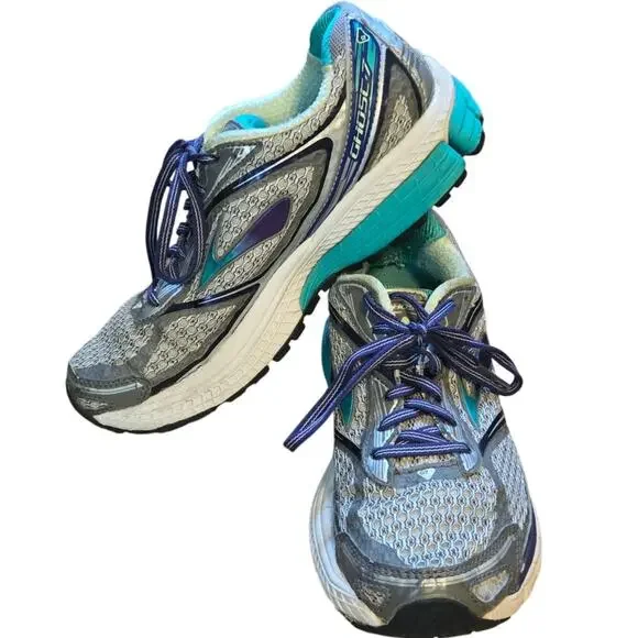 Brooks Ghost 7 'G7' Women's Running Shoes Gray/Green/Purple Size 8 Medium - Picture 4 of 12